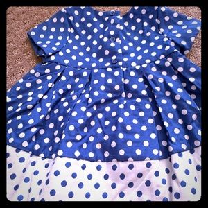 Baby gap blue polka dot dress
